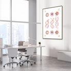 Framed dna a, b & z forms genetics watercolor print in a genetics laboratory