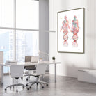 dna bodies watercolor print hanging in a genetics laboratory