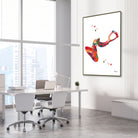 Framed eardrum anatomy watercolor print in an ENT clinic