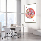 Framed fallopian tube anatomy watercolor print in an OB-GYN clinic