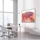 Framed gastric mucosa watercolor print in a gastroenterology clinic