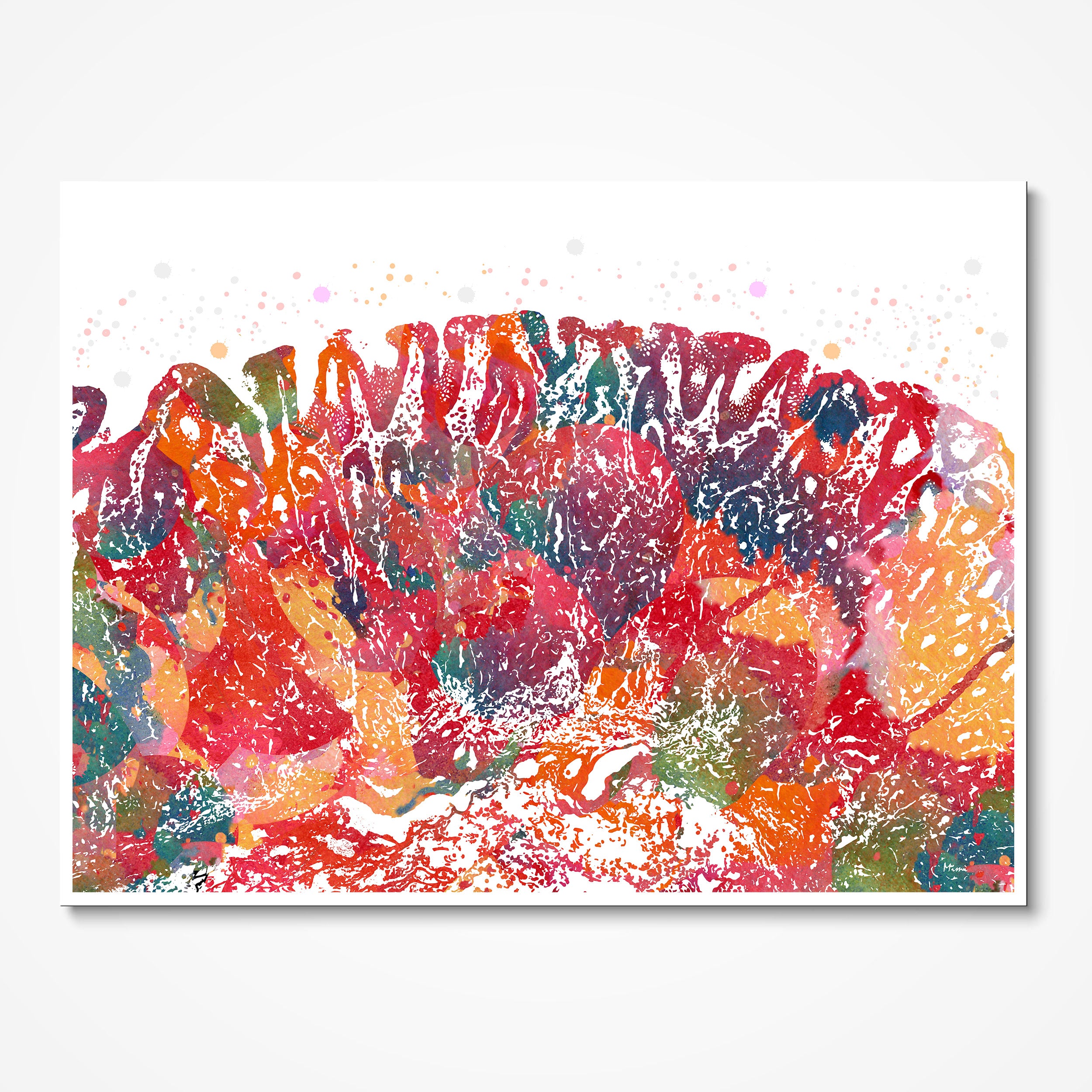 Gastric Mucosa watercolor art print for gastroenterology clinic wall decor