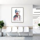 Framed hippocratic oath watercolor print in a clinic waiting room
