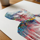 Close-up of hippocratic oath watercolor print showing paper texture and grain