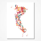 Human Protein Molecular Structure watercolor art print for science lab wall decor