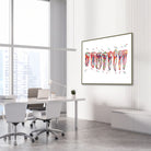 Framed human teeth anatomy watercolor print in a dental clinic