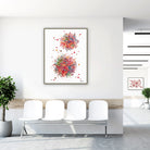 Framed immune system t-lymphocytes watercolor print in a clinic waiting room