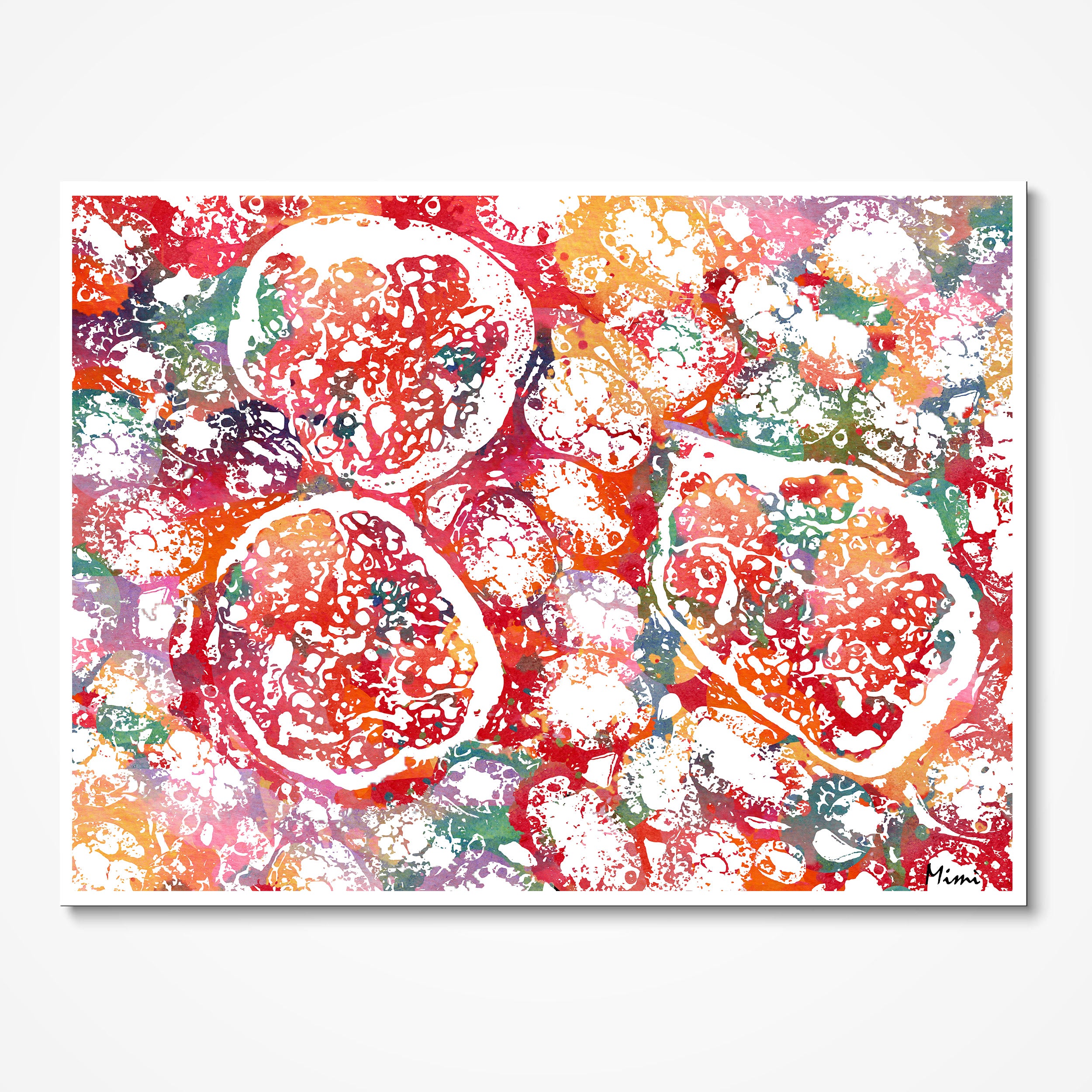 Kidney Tissue Histology watercolor art print for nephrology clinic wall decor