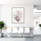Framed kidney tree of life watercolor print in a clinic waiting room