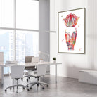 Framed larynx watercolor print in an ENT clinic