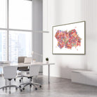 Framed liver lobules watercolor print in a gastroenterology clinic