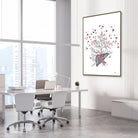 Framed liver tree of life watercolor print in a gastroenterology clinic
