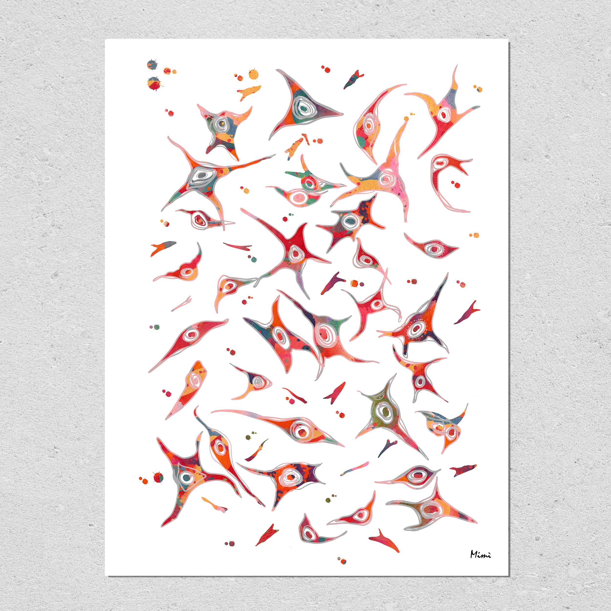 listing image n. 2 of the stem cells watercolor print
