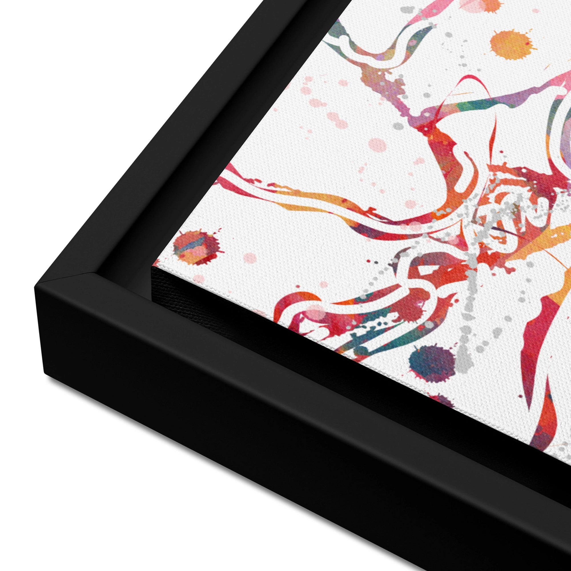abstract anatomy art image printed on canvas and framed on a white background