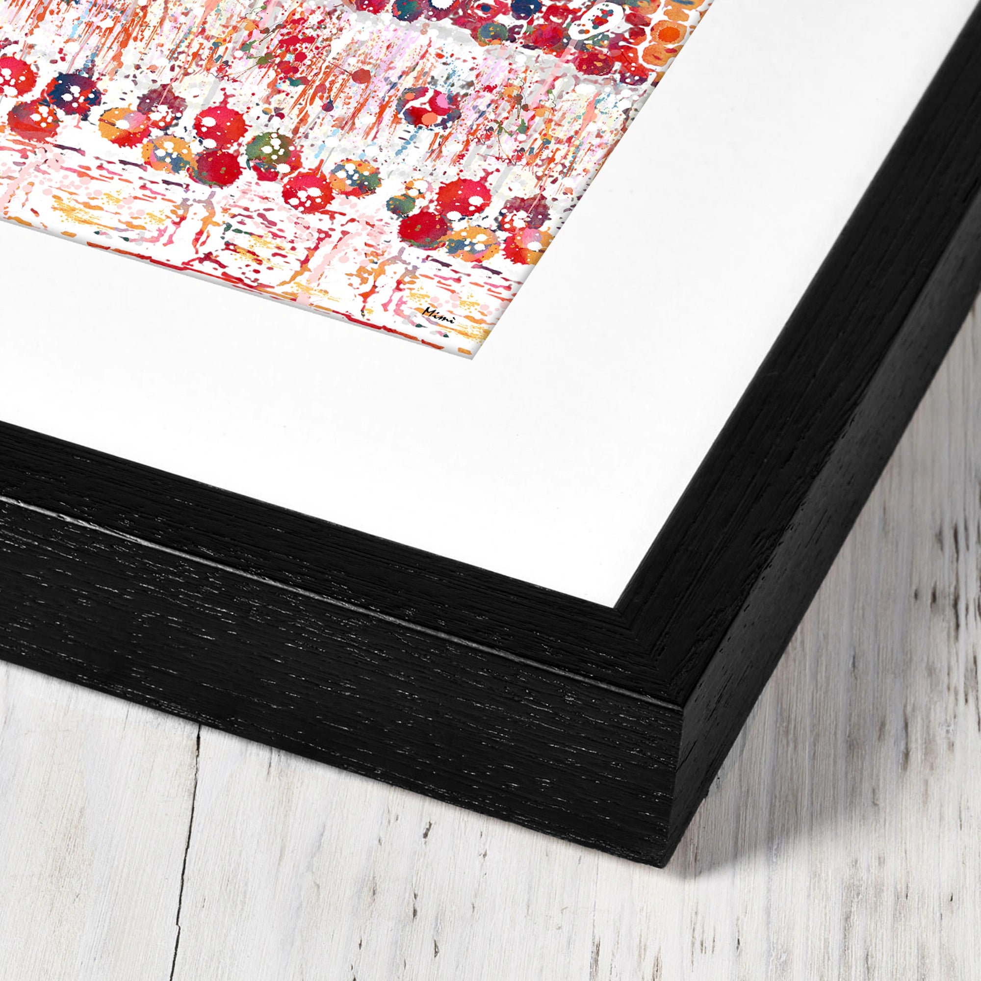 abstract anatomy framed print on a wooden background