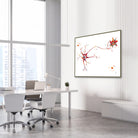 Framed multipolar neuron watercolor print in a neurology clinic