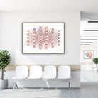 Framed neural network (ann) watercolor print in a clinic waiting room