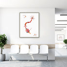 Framed neuron & receptor anatomy watercolor print in a clinic waiting room