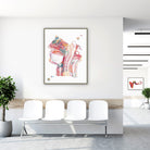 Framed nose mouth throat watercolor print in a clinic waiting room