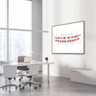 Framed orthodontic braces watercolor print in a dental clinic