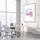 orthognathic surgery watercolor print hanging in a dental clinic
