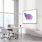 Framed ovary & fimbriae watercolor print in an OB-GYN clinic