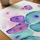Close-up of pap smear test watercolor print showing paper texture and grain