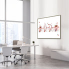 Framed root canal procedure watercolor print in a dental clinic