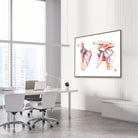 Framed scapula & clavicle watercolor print in an orthopedic clinic