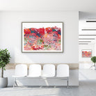 Framed skin histology watercolor print in a clinic waiting room