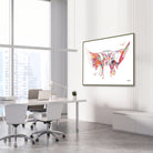 Framed sphenoid bone anatomy watercolor print in an orthopedic clinic