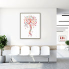 Framed spine tree of life watercolor print in a clinic waiting room