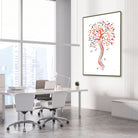 Framed spine tree of life watercolor print in an orthopedic clinic