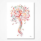 Spine Tree of Life watercolor art print for chiropractic clinic wall decor