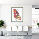 Framed thyroid & parathyroid watercolor print in a clinic waiting room
