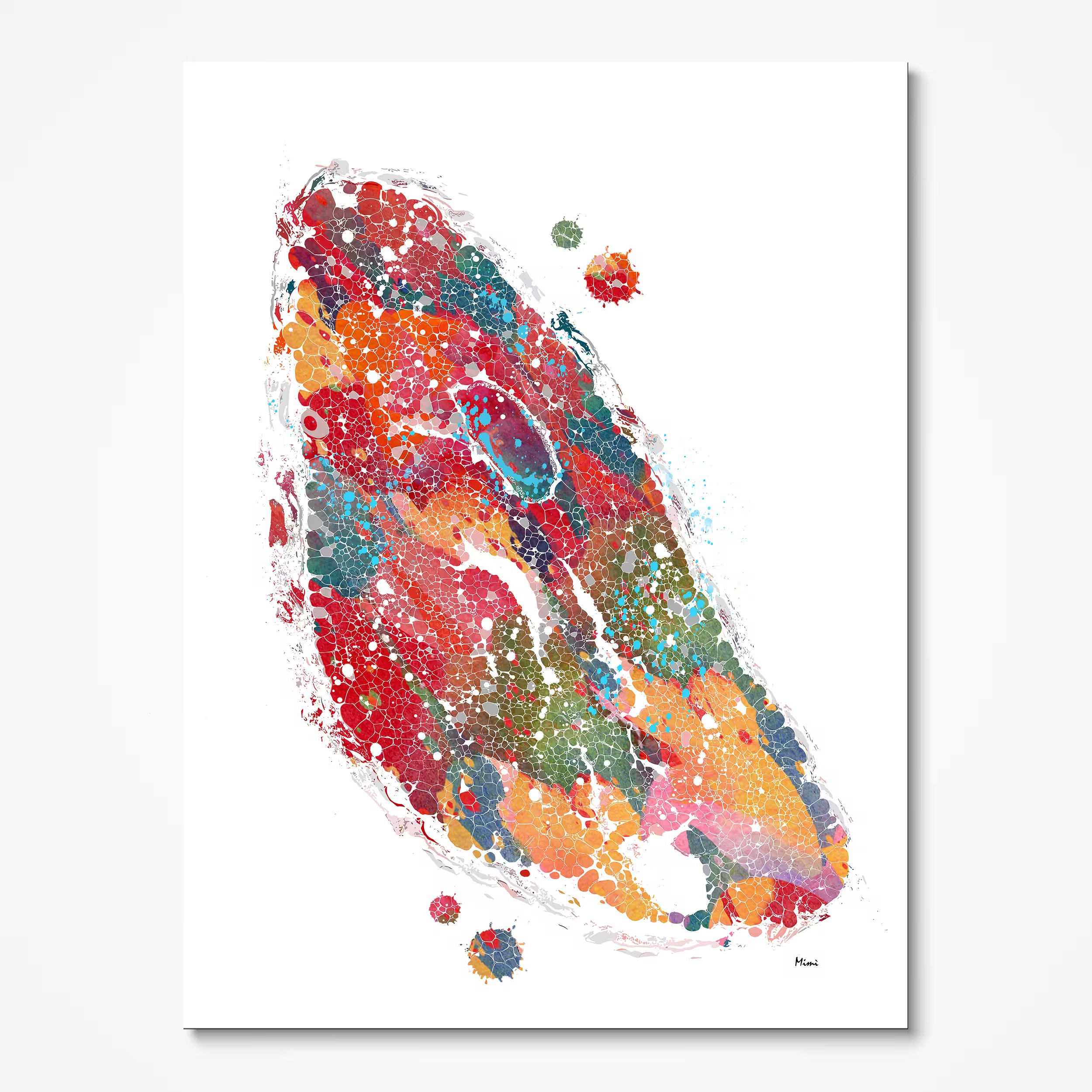 Thyroid & Parathyroid watercolor art print for endocrinology clinic wall decor
