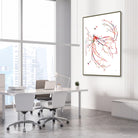 Framed trigeminal nerve (cranial nerve v) watercolor print in a neurology clinic