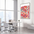 Framed uterine lining (endometrium) watercolor print in an OB-GYN clinic