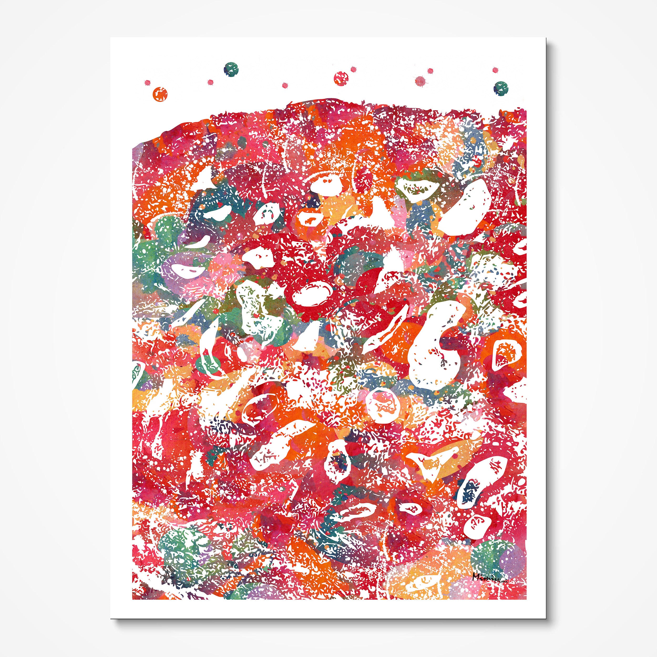 Uterine Lining (Endometrium) watercolor art print for OB-GYN clinic wall decor