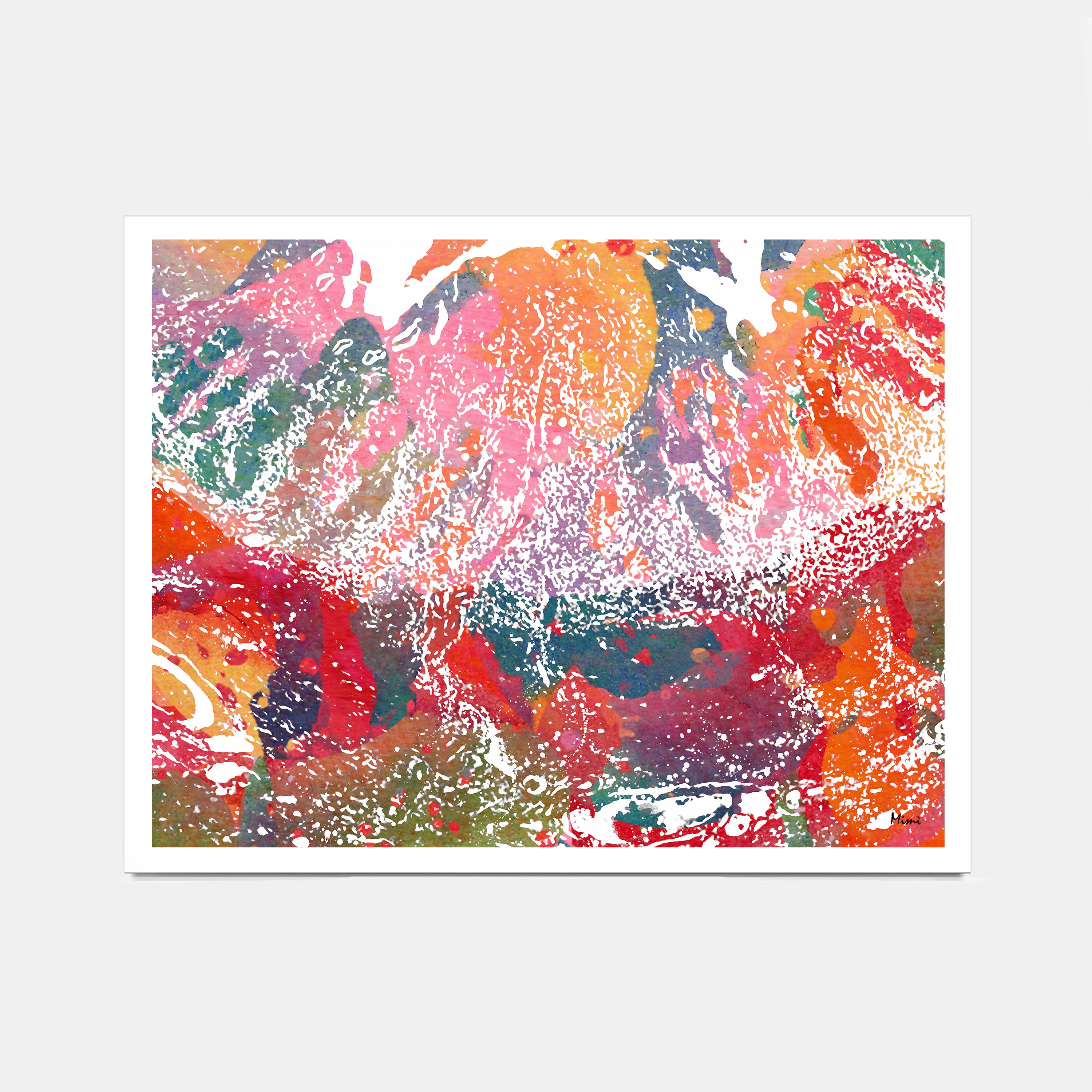Uterus tissue histology watercolor art print for OB-GYN clinic wall decor