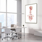 Framed vagus nerve anatomy watercolor print in a neurology clinic