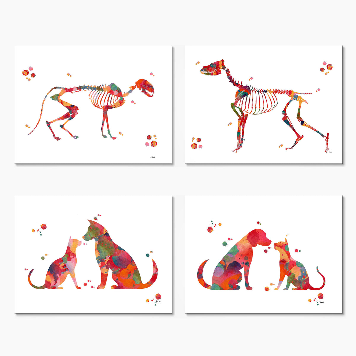 Veterinary Print Set watercolor art print for vet clinic wall decor