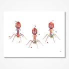 Bacteriophage Science Art Watercolor Print