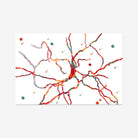 Brain Art Print Dopamine Neurons Connection Watercolor Painting Print