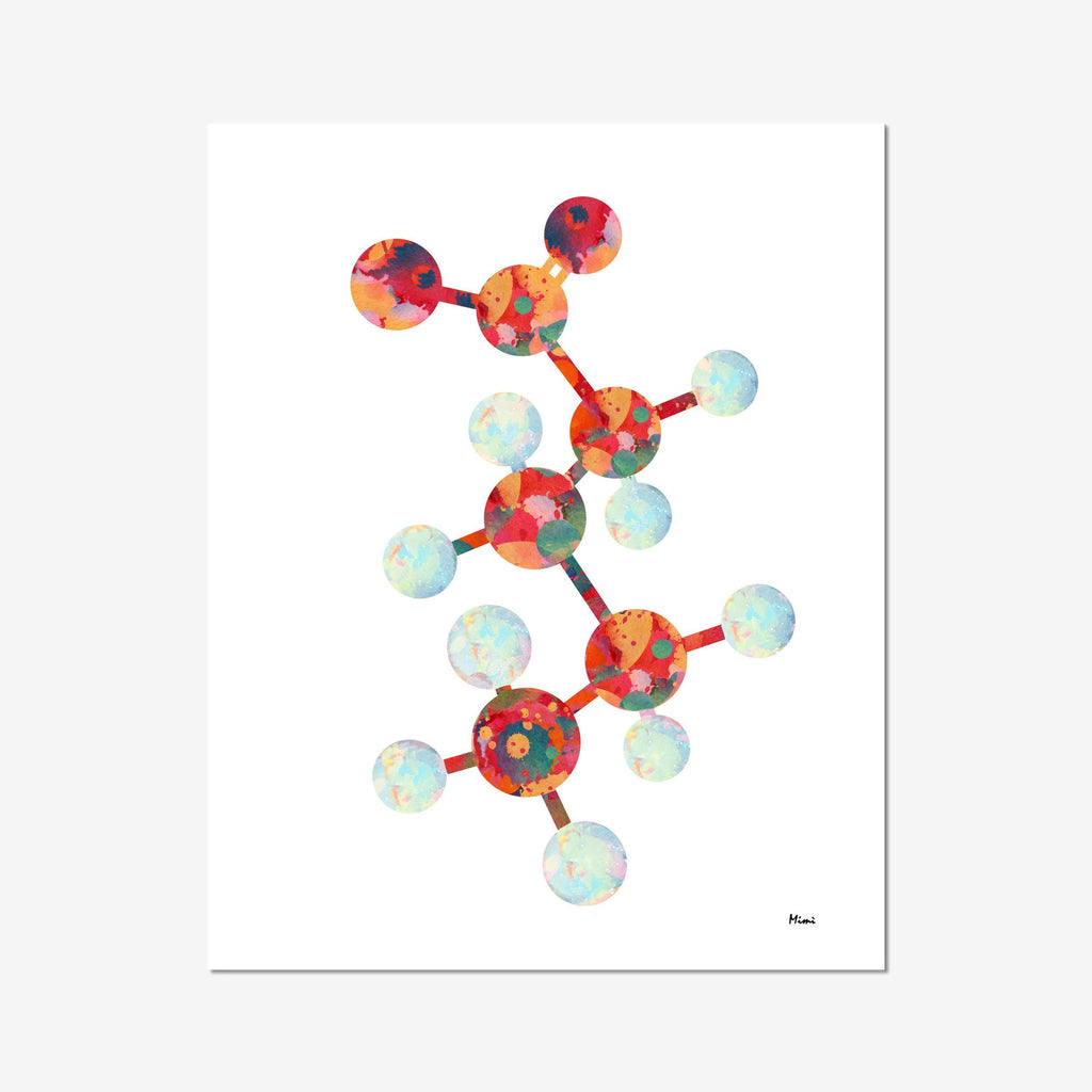 Brain Art Print GABA Receptor Watercolor Neuromodulators And Hormones Neurology Science Print