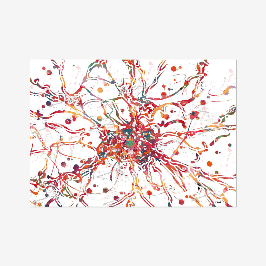 Brain Cell Watercolor Nerve Cell Anatomy