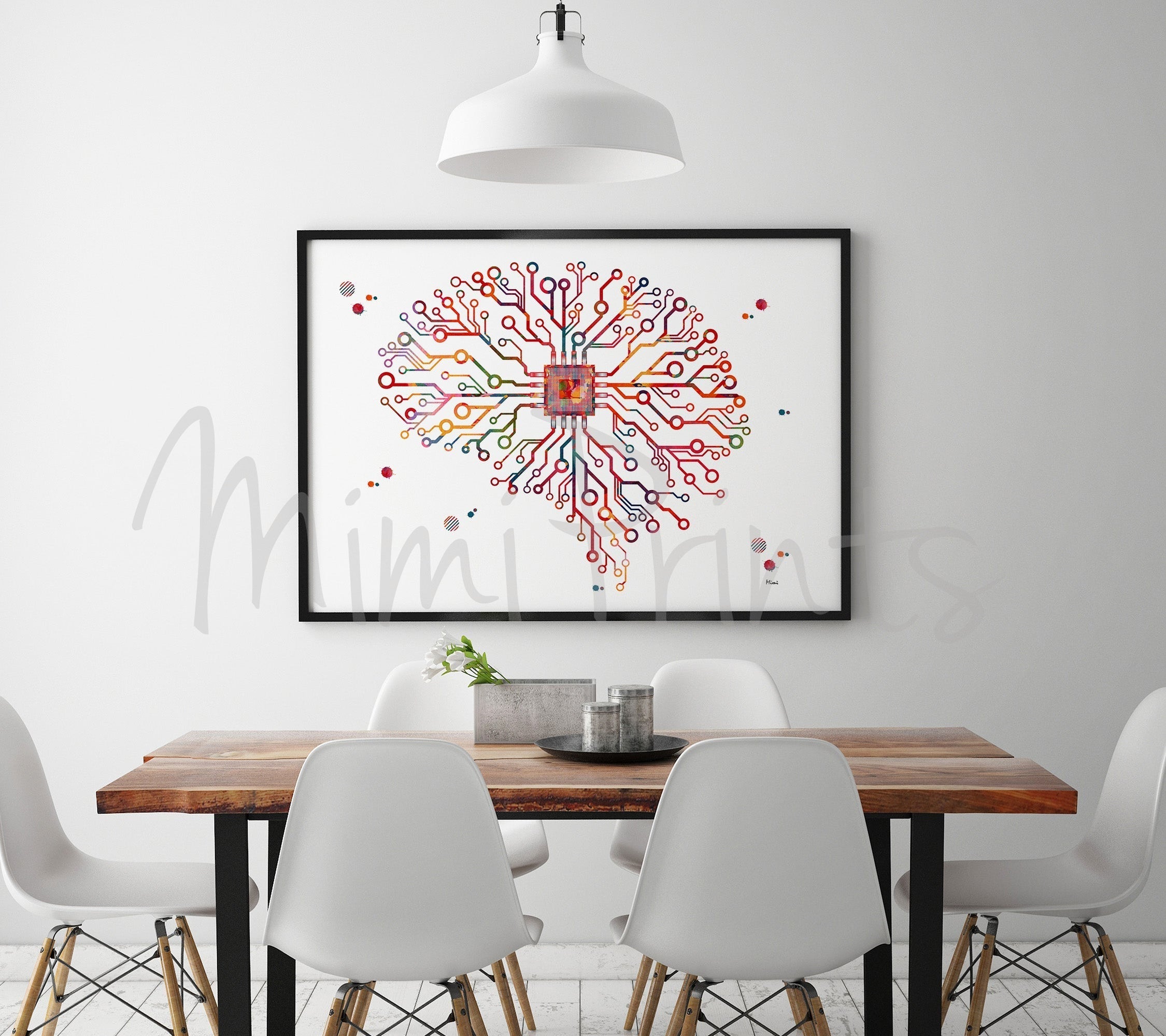 Brain Circuit Board Print Abstract Science Poster