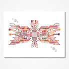 Computer Watercolor Print Circuit Board Poster Motherboard With Binary Code