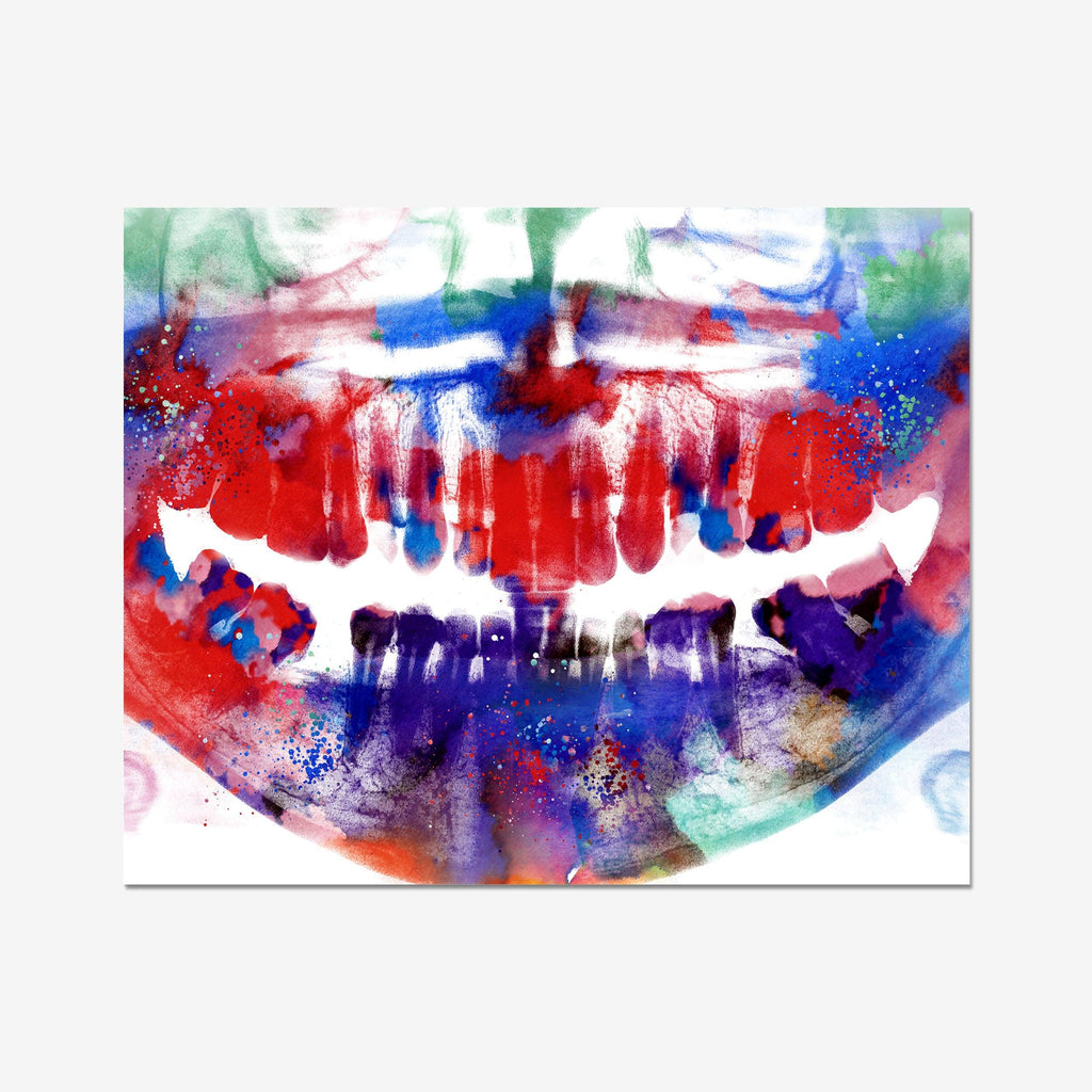 Dental X-Ray Dental Art Print Teeth Anatomy Watercolor Dental Panoramic X-Ray Dentist Clinic Wall Decor
