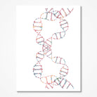 Dna Double Helix Genetics Science Print, DNA Molecule Abstract Illustration Biology Lab Wall Decor